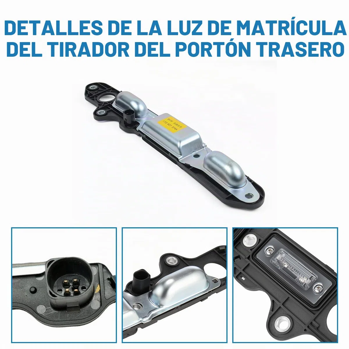 Tirador de puerta trasera para maletero, luz de matrícula, compatible con Go-lf V-W 1T0 827 574 A 1T0827574C 1T0827574L
