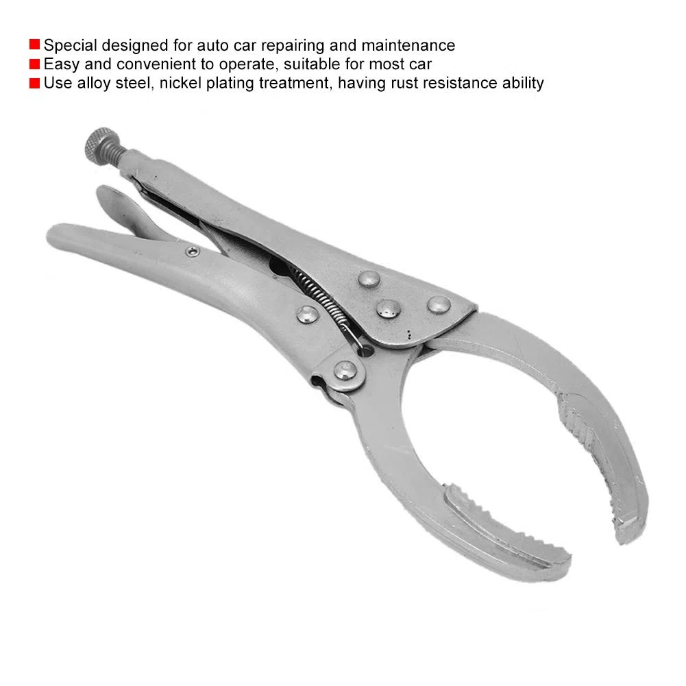 Llave de Alicates de Filtro de Aceite Ajustable, Herramienta de Extracción de Filtro de Aceite Ajustable, Llave de Tornillo de Banco de Agarre de Bloqueo de Tornillo de Banco de