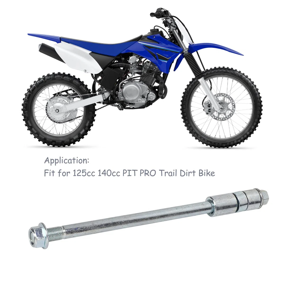 Eje Trasero Delantero De 12 Mm Y 230 Mm con 3 Juntas De Repuesto para Bicicleta De Cross De 125 CC Y 140 CC