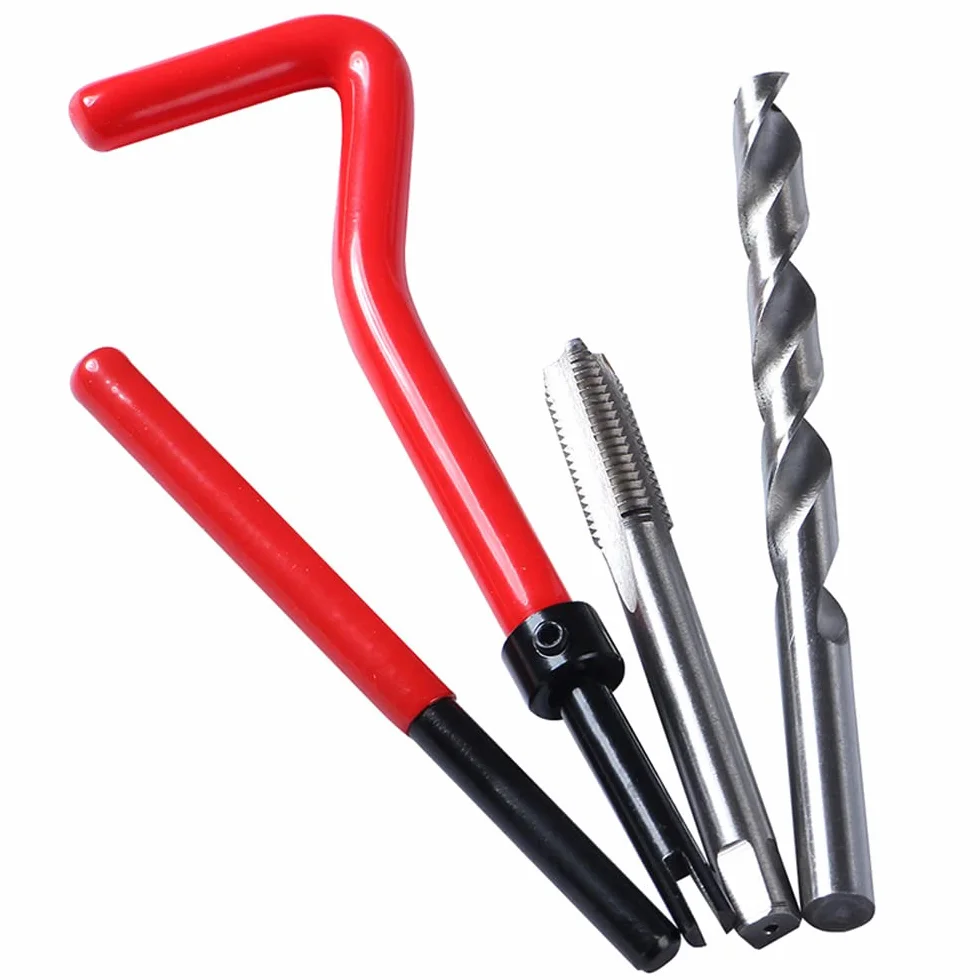 Juego de 30 Piezas de reparación de roscas de Acero Inoxidable M8 x 1,25 mm, Kit de inserción de reparación de roscas métricas, Juego de Herramientas manuales compatibles para reparación de