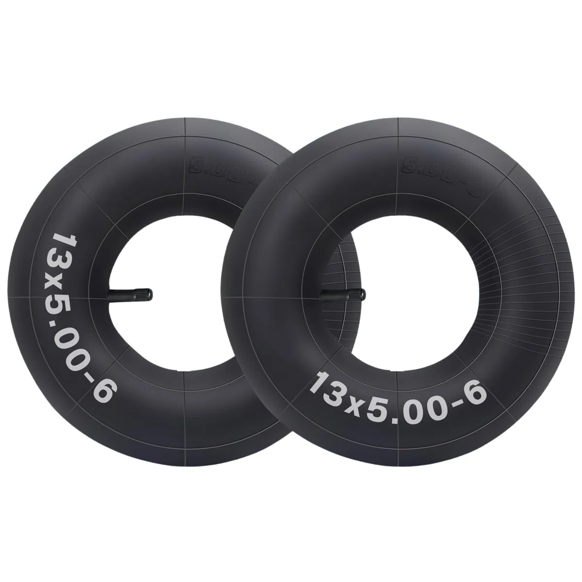 Pack de 2 tubos 13 x 5,00-6, tubo de carretilla 13x5x6, 5,00-6, apto para tractor cortacésped, cortacésped de asiento, carretilla, cortacésped, carro de mano