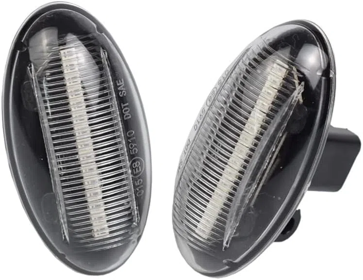 2 Piezas LED Intermitentes Laterales Dinamicos Amarillo Coche Luz Compatible con Peugeot Expert Partner 107 1007 108 206 301 307 407 607 C-itroen C1 C2 C3 C5 C6 Xsara Picasso Berlingo (Transparent)