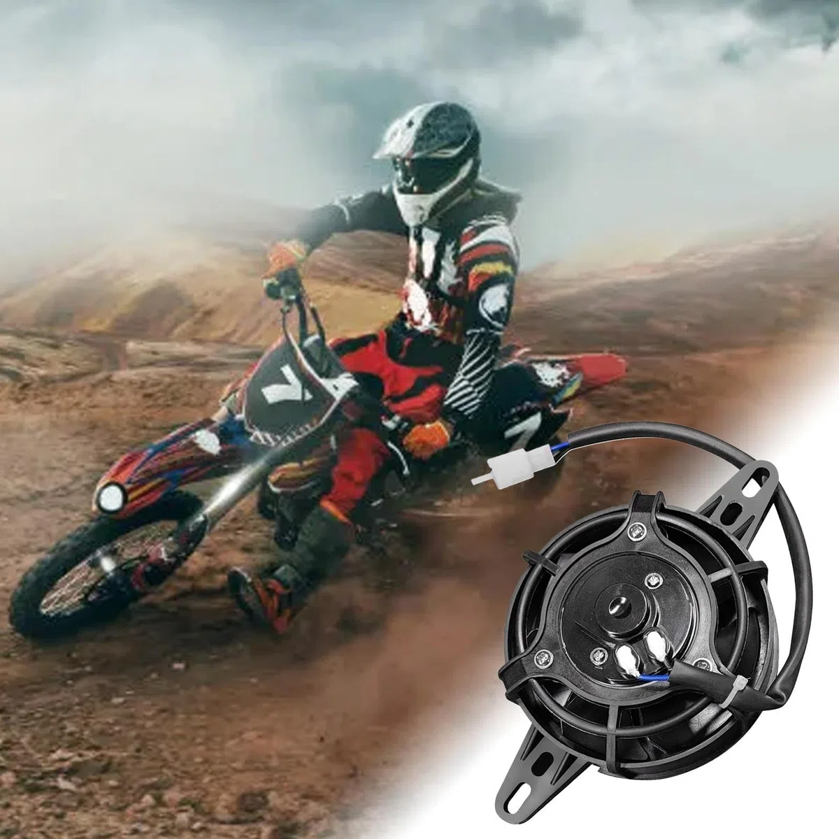 Replacement Radiator Fan, NC250cc Motorcycle Fan, Dirt Pit Bike Radiator, High Performance Cooling Fan, Efficient Water Cooled Replacement for NC250cc Dirt and Pit Bikes to Enhance Performance