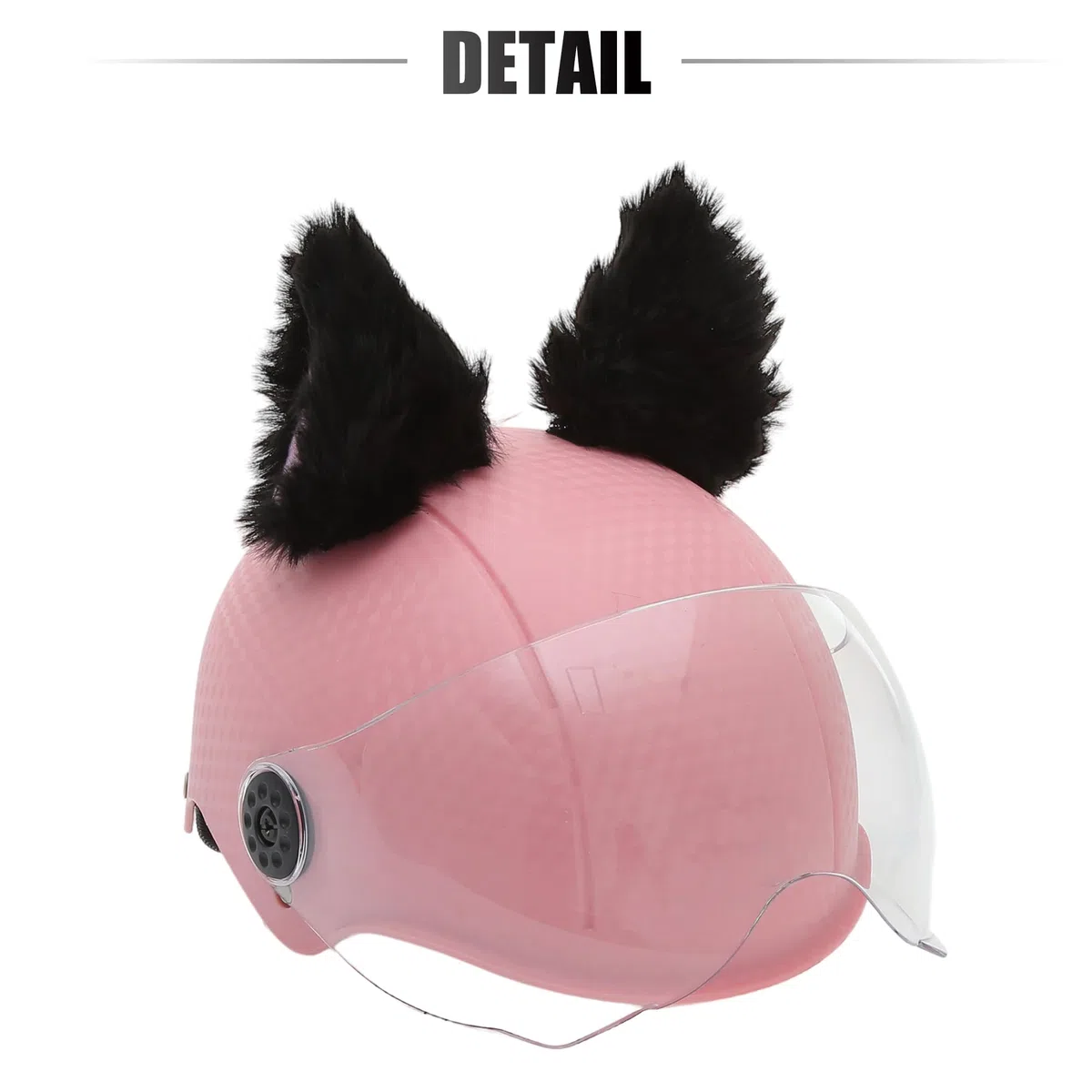 QUARKZMAN 1 Par Motocicleta Peluche Forma Orejas Gato para Decoración Casco Negro Rosa