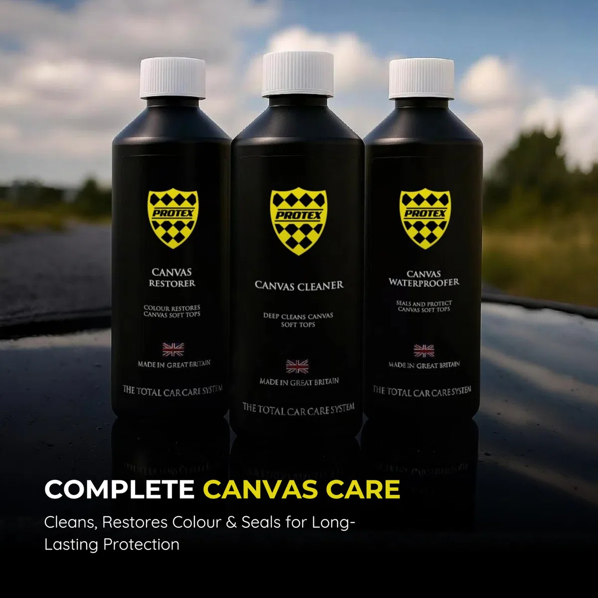 Kit limpiador y restaurador MGF TF, Protex World, para funda de vehículo, color negro, resistente al agua, 500 ml