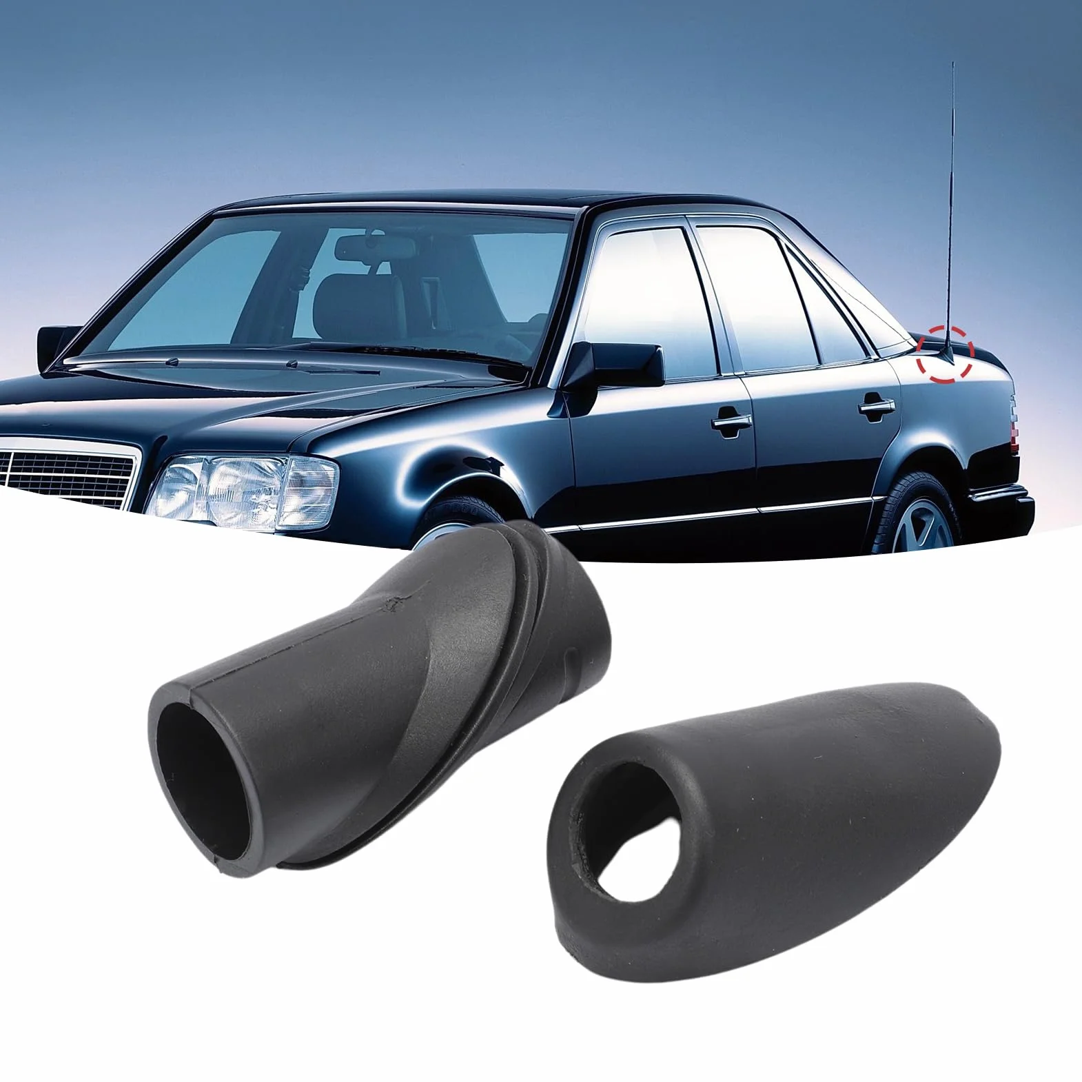 Junta de antena inferior superior compatible con W124 base de antena junta de goma para A124 C124 A1248270898 A1248270798