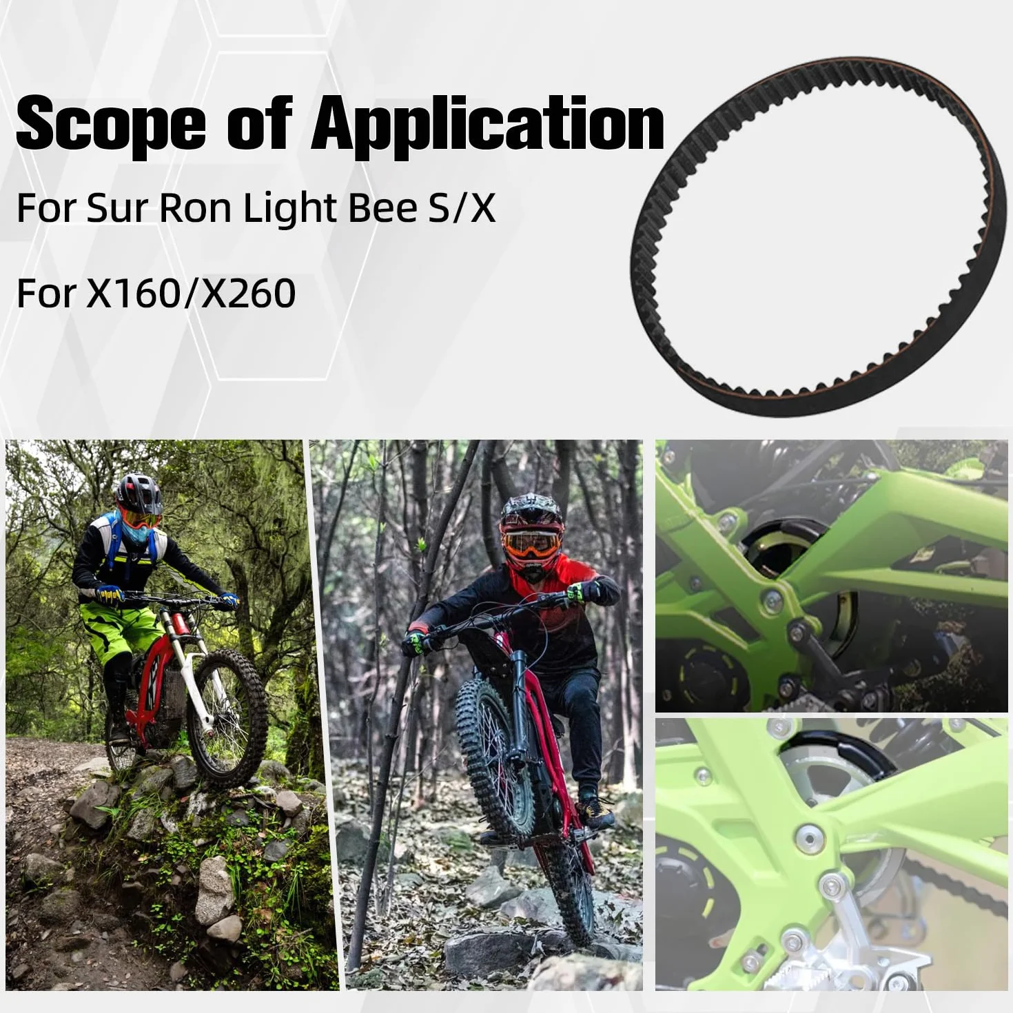 Correas Moto,Correas de Transmisión 560-8M, Correas Transmisión Motocicleta para Motocross Eléctrica Sur-Ron Surron Sur Ron Light Bee S/X