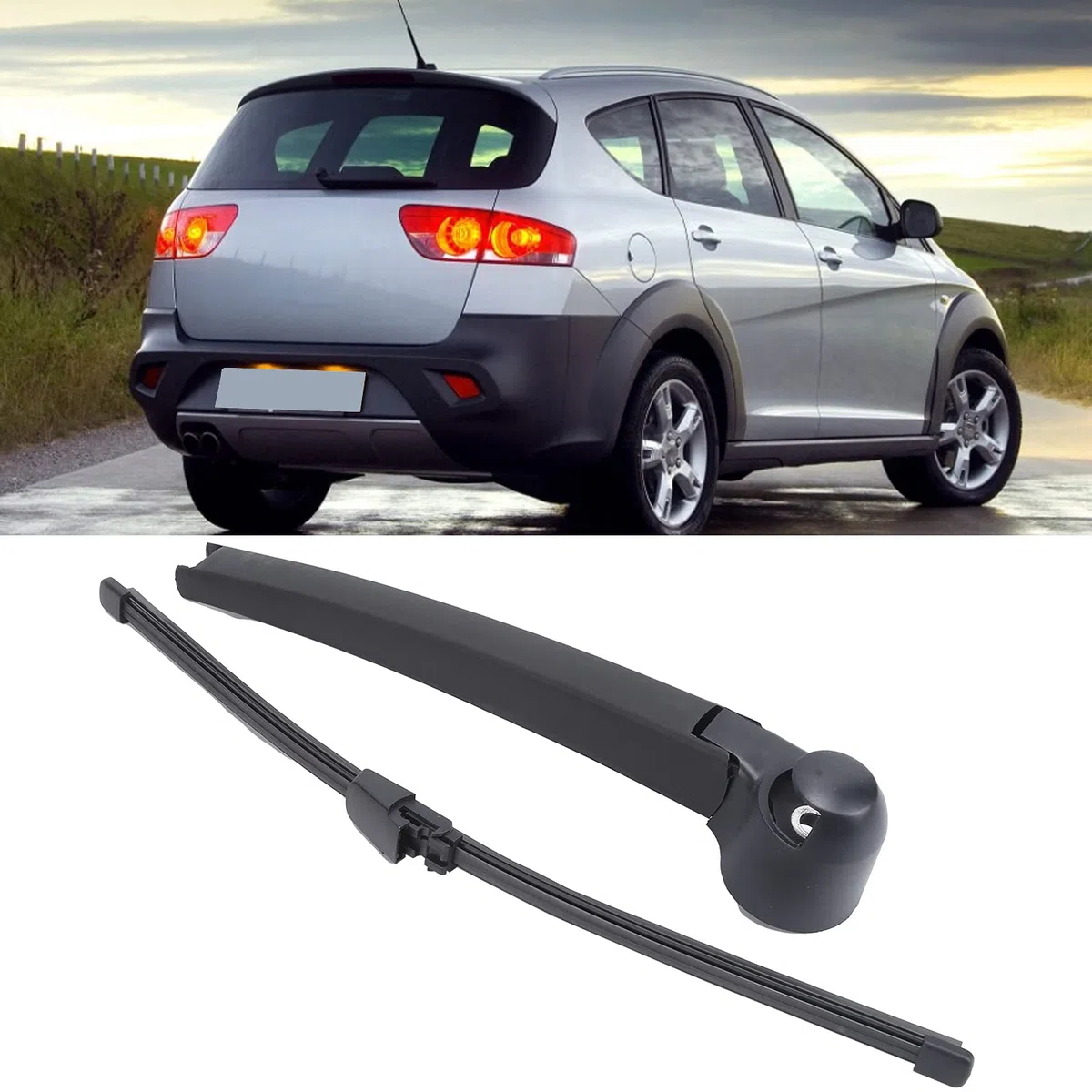 Brazo de Limpiaparabrisas Trasero, Conjunto de Brazo de Limpiaparabrisas Trasero, Juego De Limpiaparabrisas Y Brazo Trasero para Seat Altea Xl/Altea 4/Freetrack 2004-2015