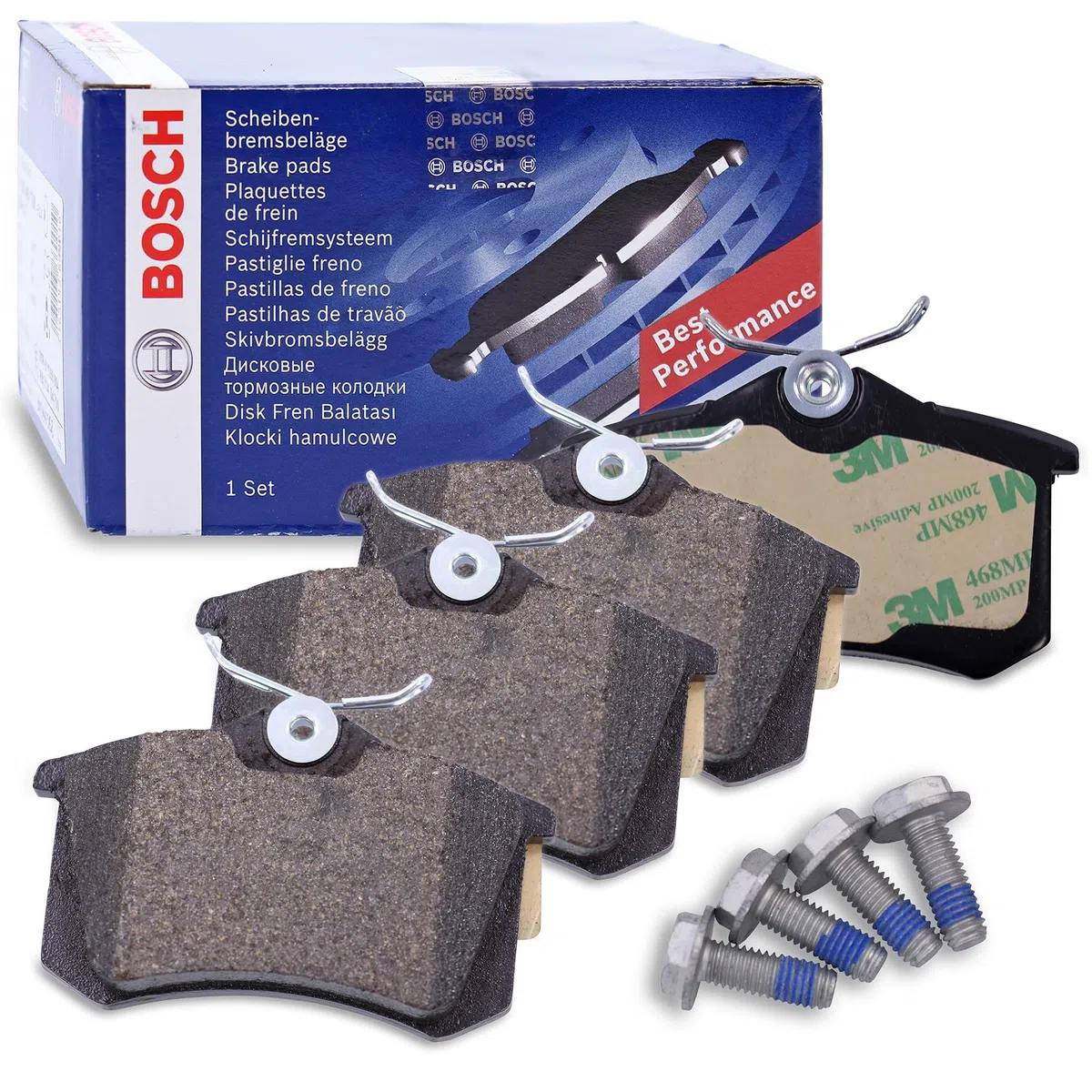 BOSCH Juego de pastillas de freno Trasero | Low-Metallic 0 986 461 769 Juego de pastillas de freno Compatible con VW Golf VII Hatchback 5G1, BQ1, BE1, BE2 Golf IV Hatchback 1J1, SKODA, CITROËN