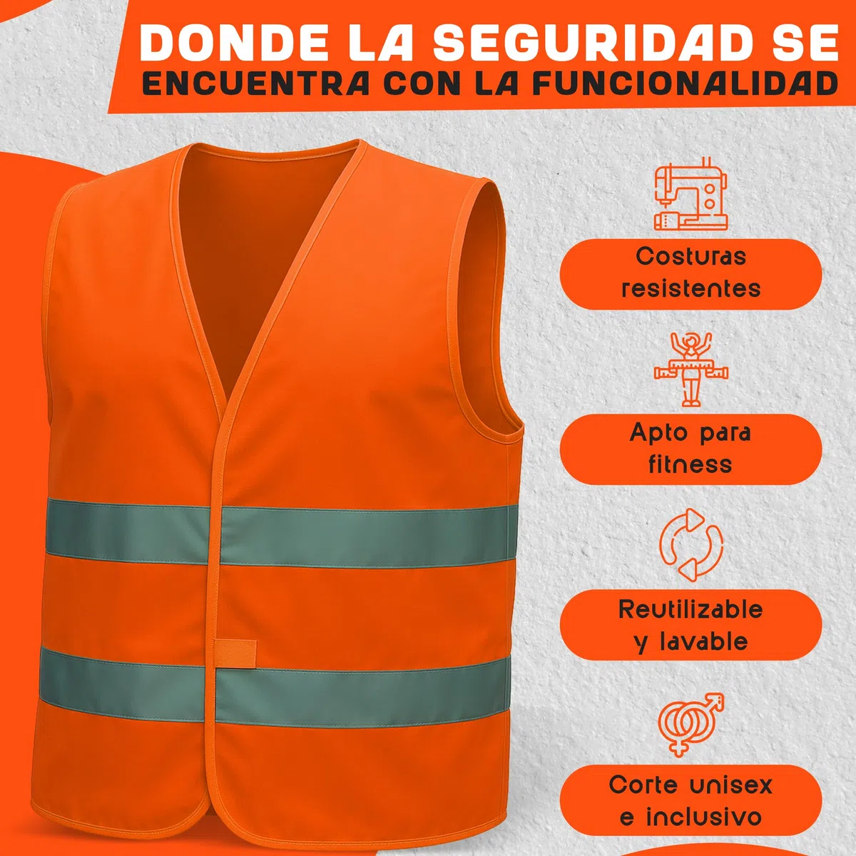 chalecos reflectantes Pack de 4 & 10 para Hombre & Mujer – Cumple con EN ISO 20471 & EN ISO 13688 – Tiras Reflectantes, Ligero & Transpirable – chaleco reflectante moto, chaleco reflectante