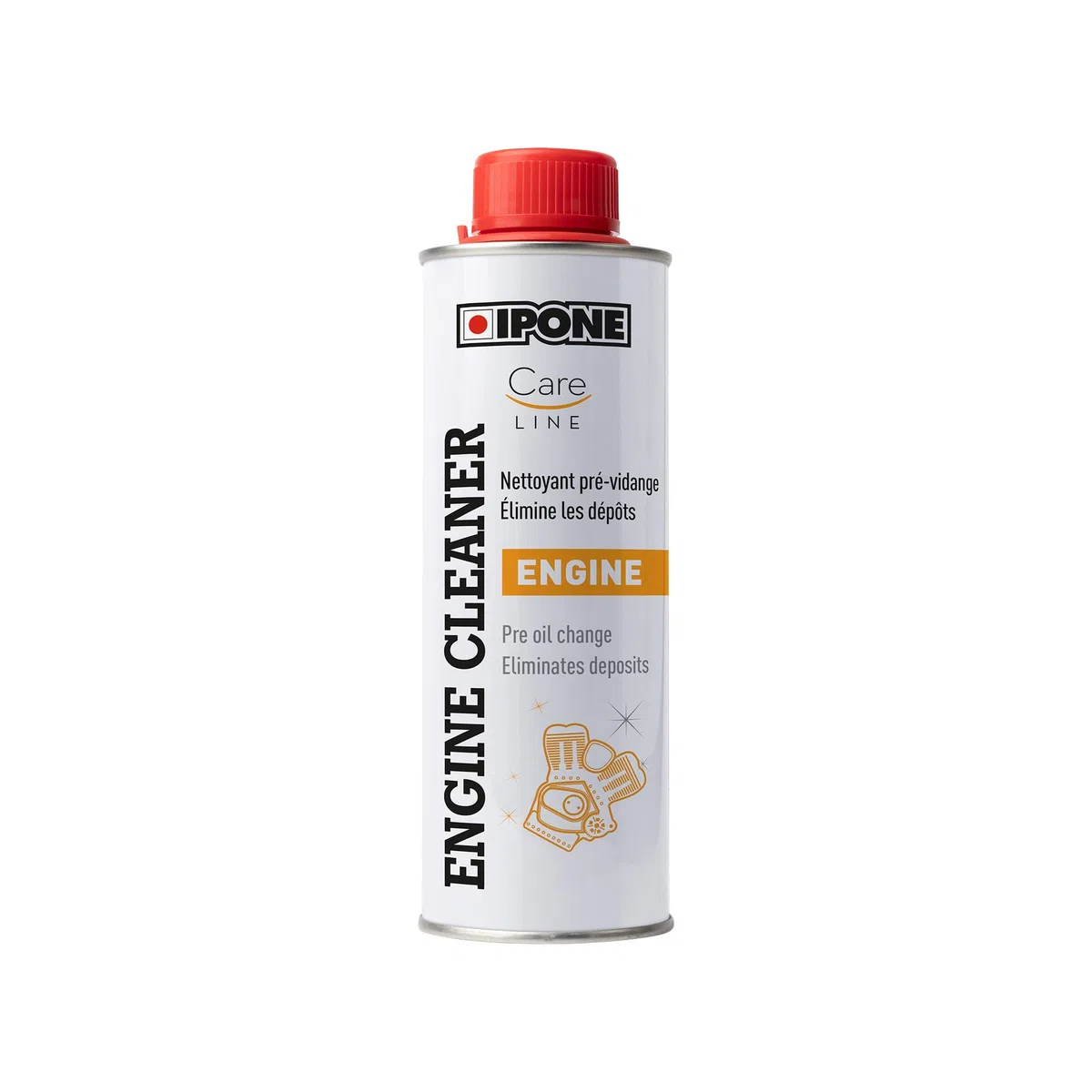 IPONE - Limpiador Motor Moto Antes del Cambio de Aceite Engine Cleaner - 300 ml - Elimina los sedimentos - Reduce los Costes de Mantenimiento