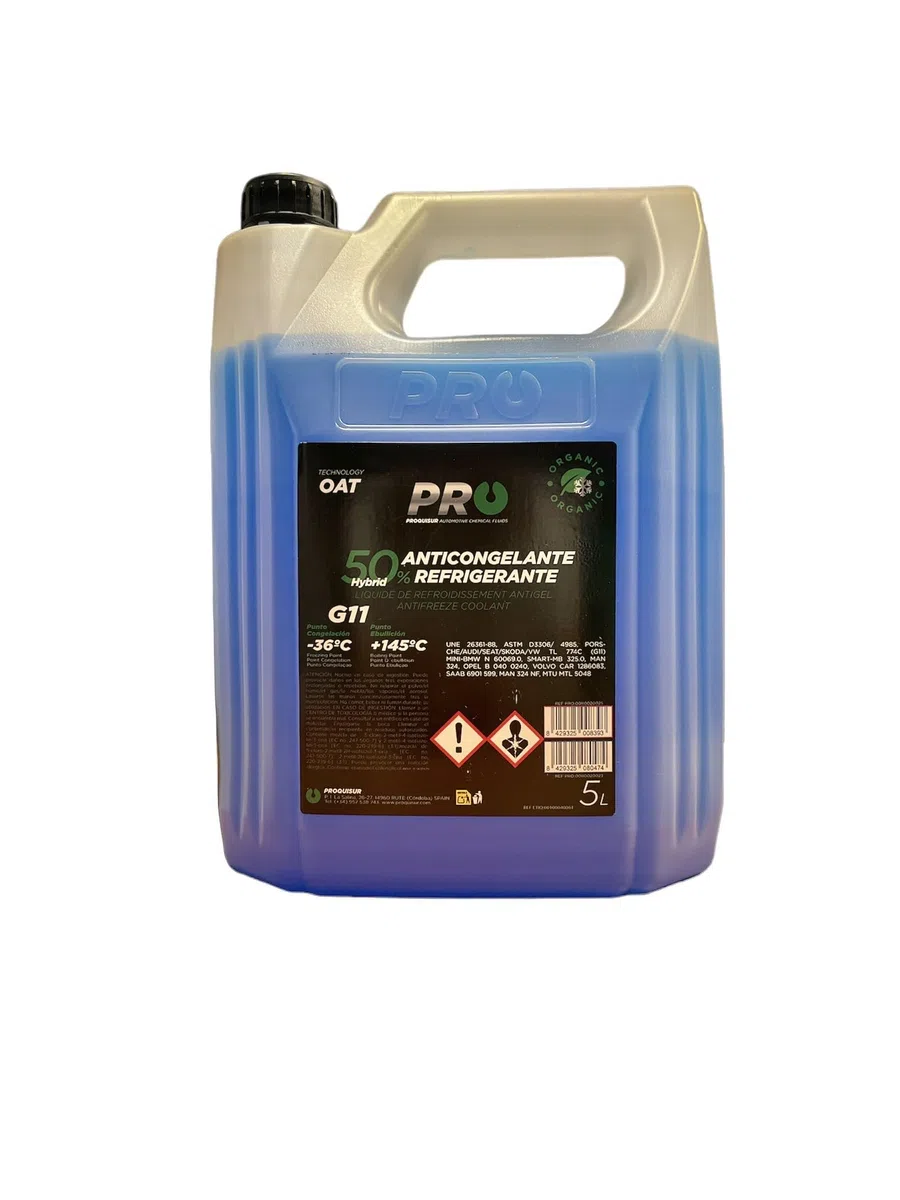 Pro ANTICONGELANTE 50% Azul/Verde o Azul ORG G11 Hybrid 5L