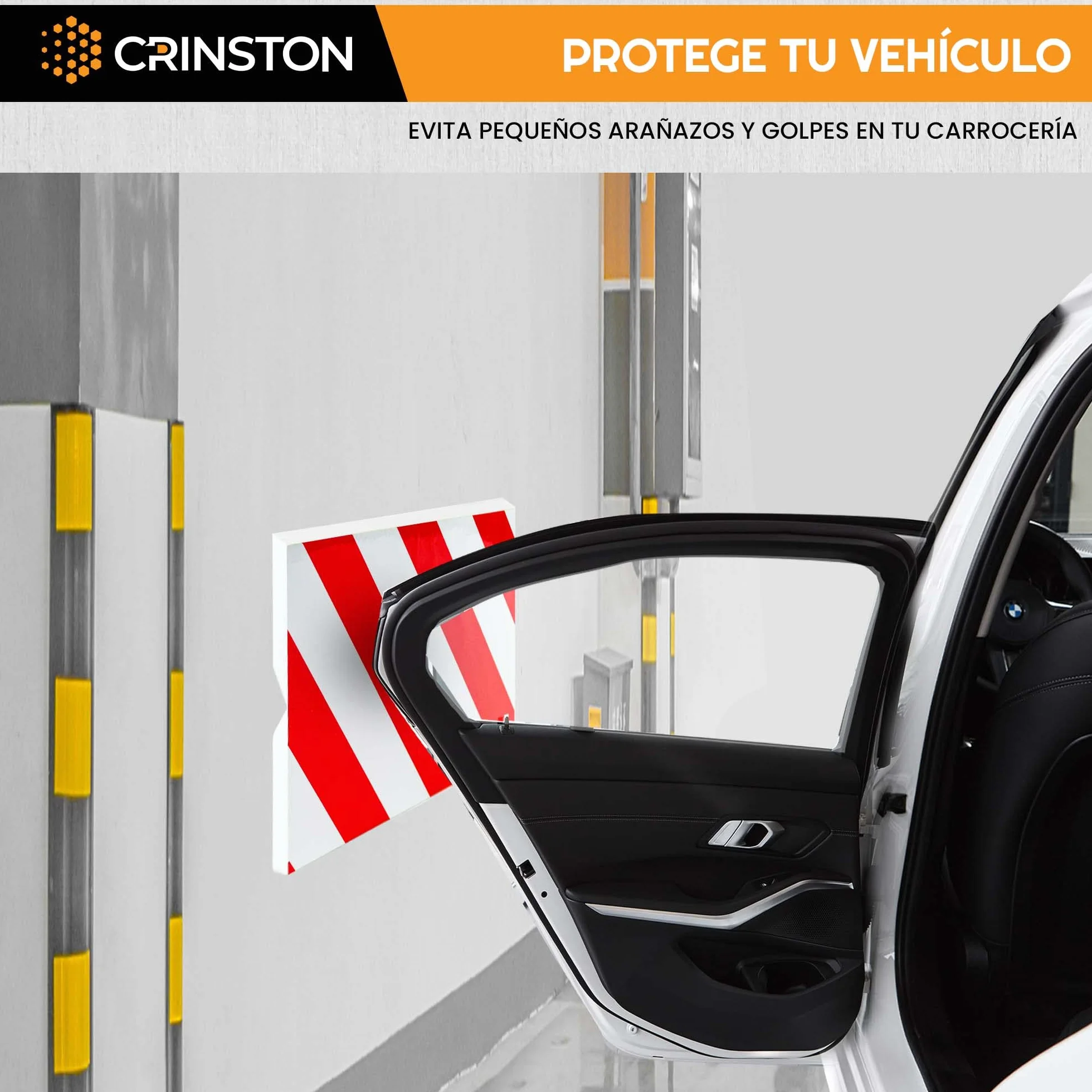 Protector Columnas Garaje | 4 Unidades | Protector Parking – Protector Esquinas Reflectante-Protector Puertas y paragolpes Coche, Evita Golpes y Arañazos (2 Unidades 40x20x2cm + 2 Unidades 20x20x2cm)
