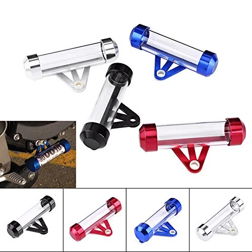 Porta ITV para Moto, Tubo Seguro para Moto, Soporte de Etiqueta de Seguro de Motocicleta, Soporte de Tubo de Impuestos de Disco Cilíndrico (Rojo)