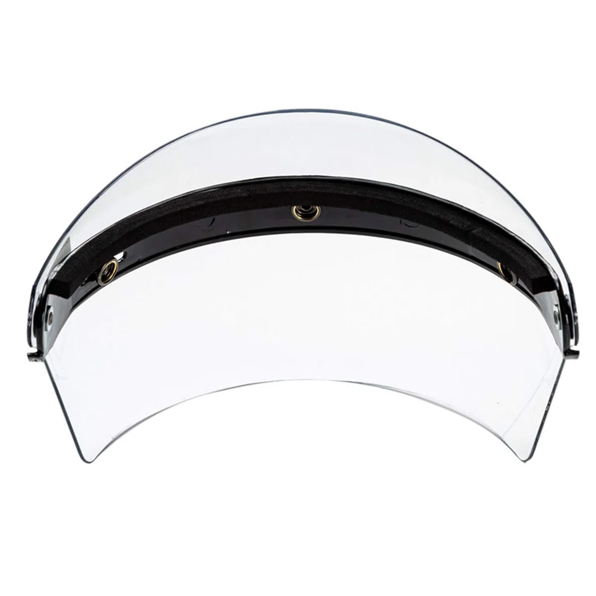 Cascos de Moto de Motocicleta de Cara Abierta Retro Visera de Lente de Protección Contra El Viento Diseño de 3 Broches, Clásico - Claro