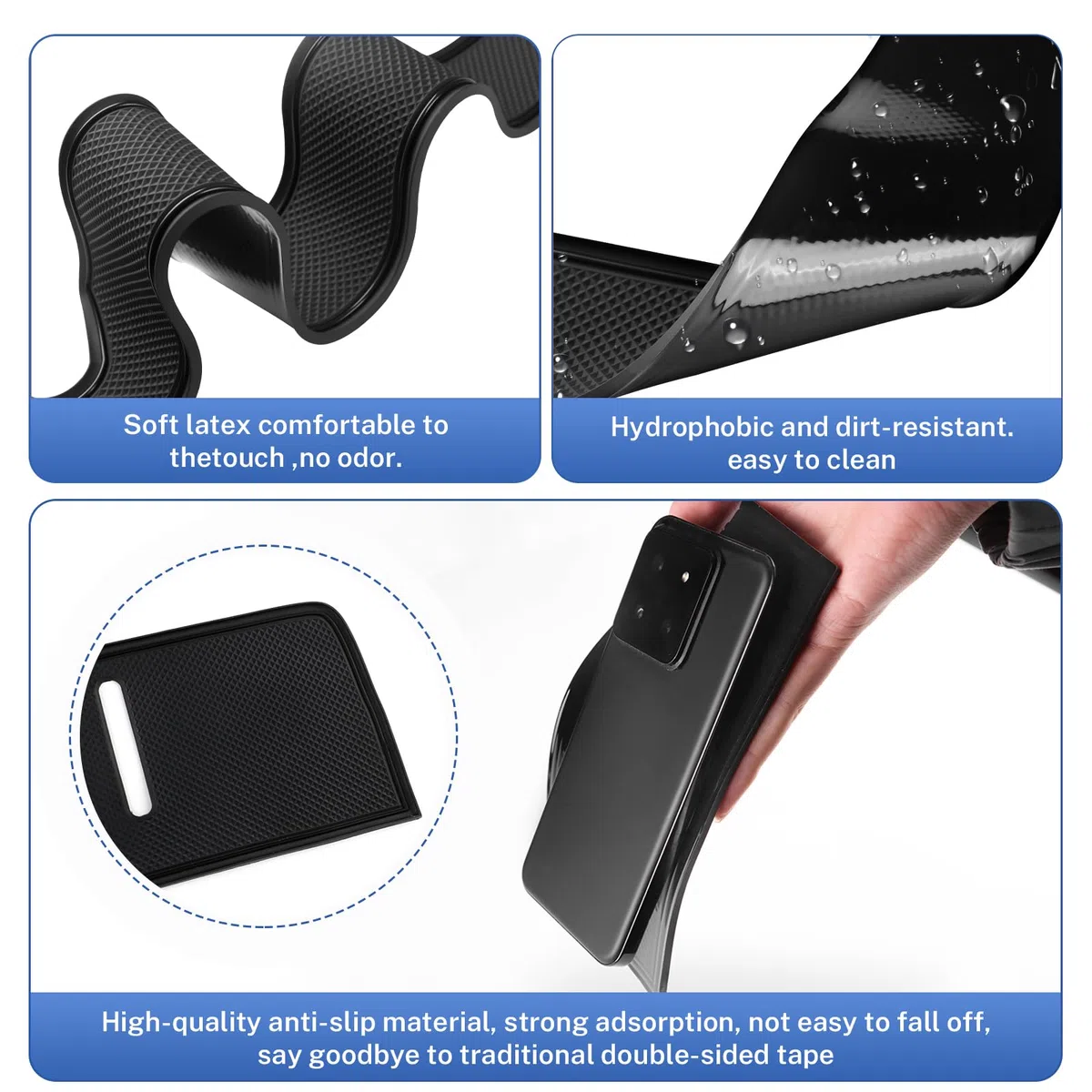 KUNGKIC Accesorio para Hyundai Tucson 2025 Alfombrilla antideslizante para reposabrazos del asiento del pasajero, bandeja de silicona con almohadillas antideslizantes, 1 pieza (con borde negro)