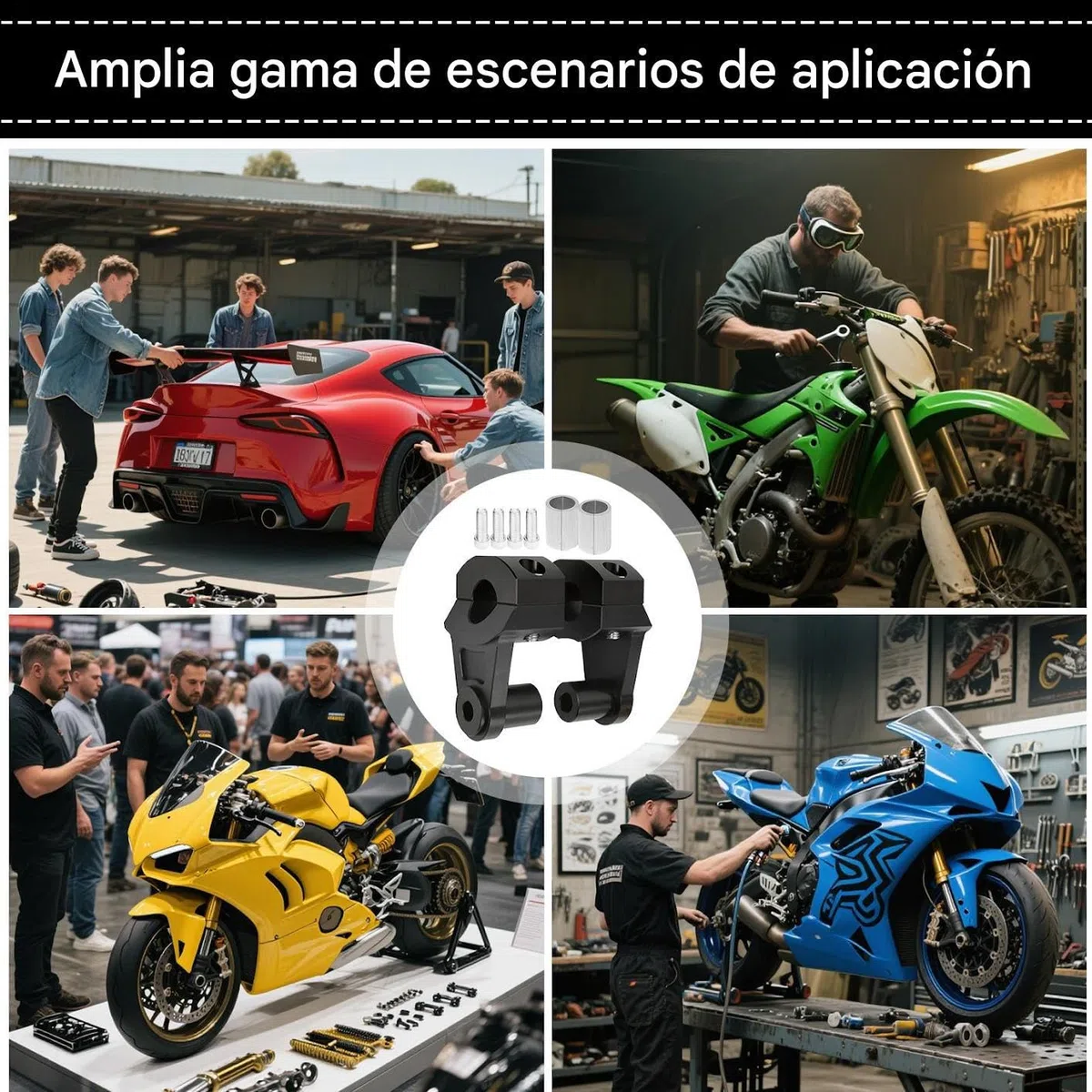 Elevador De Manillar Para Motocross | Elevadores de Montaje con Abrazadera para Manillar,Componentes Y Accesorios Antivibración Para Conducción Invernal Moto Todo Terreno Y Crucero