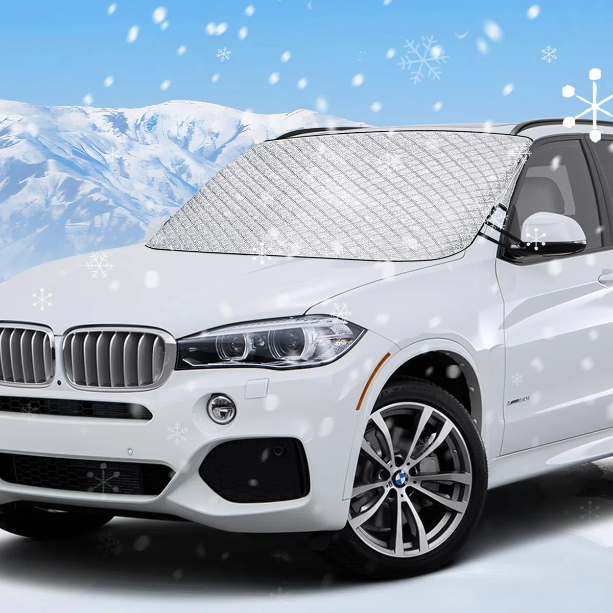 Protector para Parabrisas,Protector de Parabrisas,protector parabrisas Hielo, parabrisas Hielo, Protege de hielo Plegable,PRotector PArabrisas Coche Delantero PRotector Nieve Viento (179 x 140 x122cm)