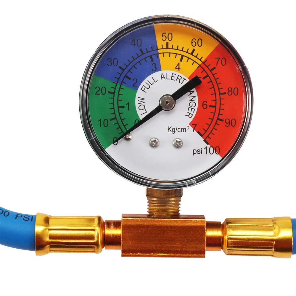 Aire Acondicionado Carga de Refrigerante Manguera de Medición Kit de Recarga Manguera de Recarga con Manómetro para Coche Aire Acondicionado de Ca R134a