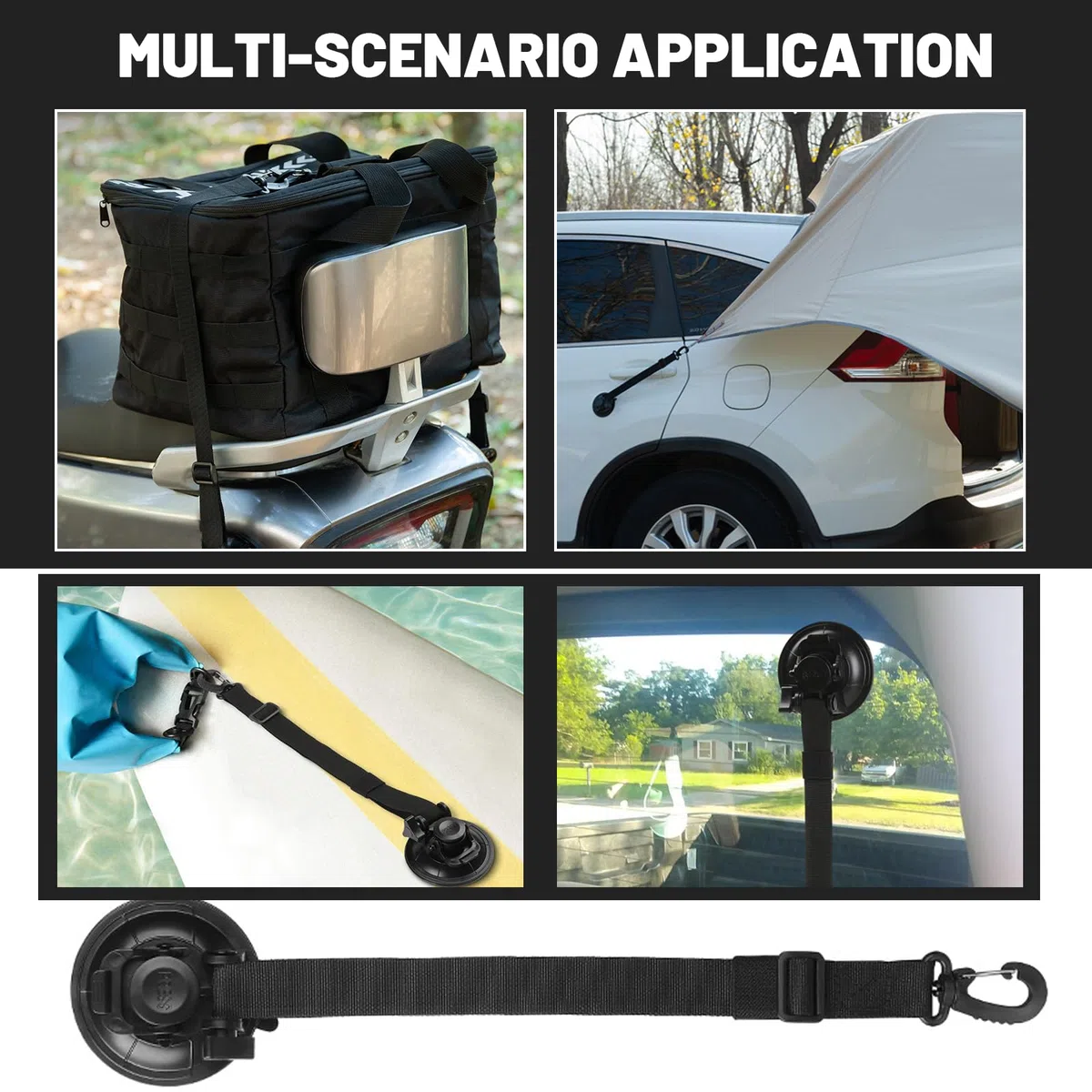 KOUHA Soporte de Puerta Ajustable para Autocaravana con Ganchos con Ventosa Gancho de Seguridad para Puerta de Autocaravana Camping Ventosa Robusta para Autocaravana Caravana