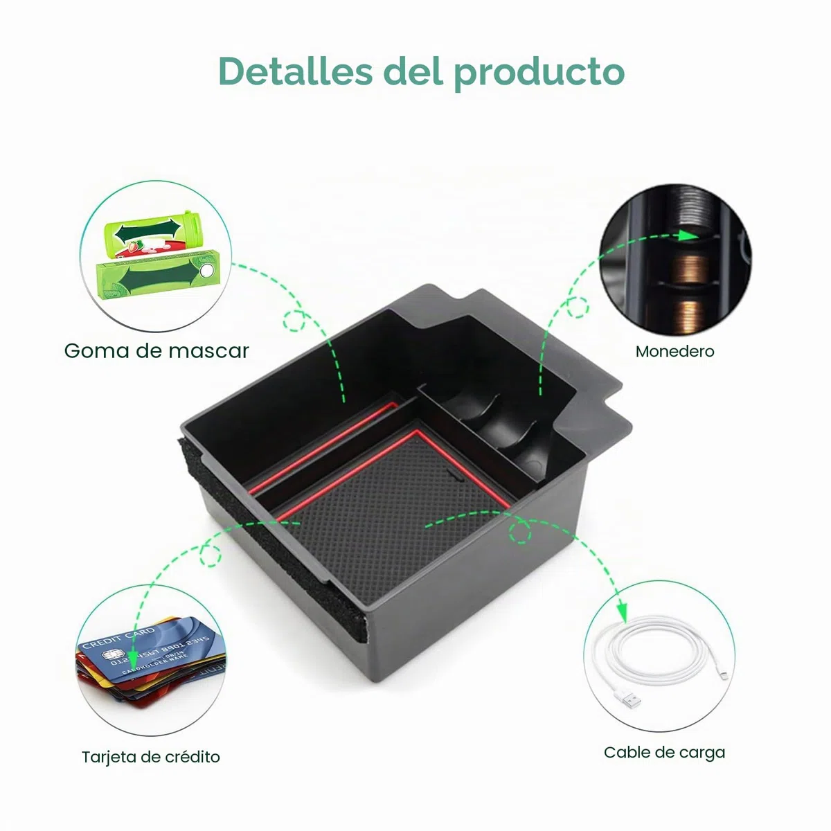 GAFAT Seat Ateca FR Facelift/Cuprα Ateca 2017-2025 2026 Caja de Almacenamiento para Consola Central, Reposabrazos Organizador para la Guantera, Seat Ateca Accesorios (Rojo)