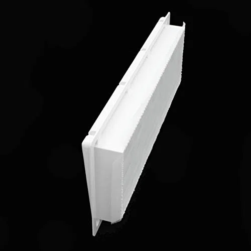 Rejilla de ventilación para nevera de caravana, autocaravana, barco de plástico blanco 374 x 148 mm con malla