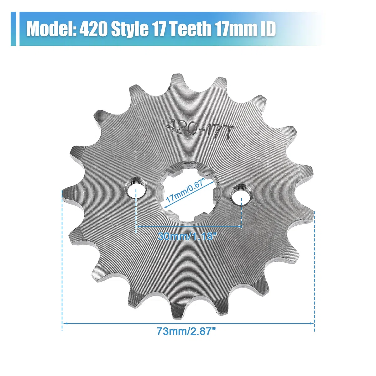 QUARKZMAN 420 Estilo 17t Dientes 17mm Id Motor Frontal Piñón Juego para Motocicleta