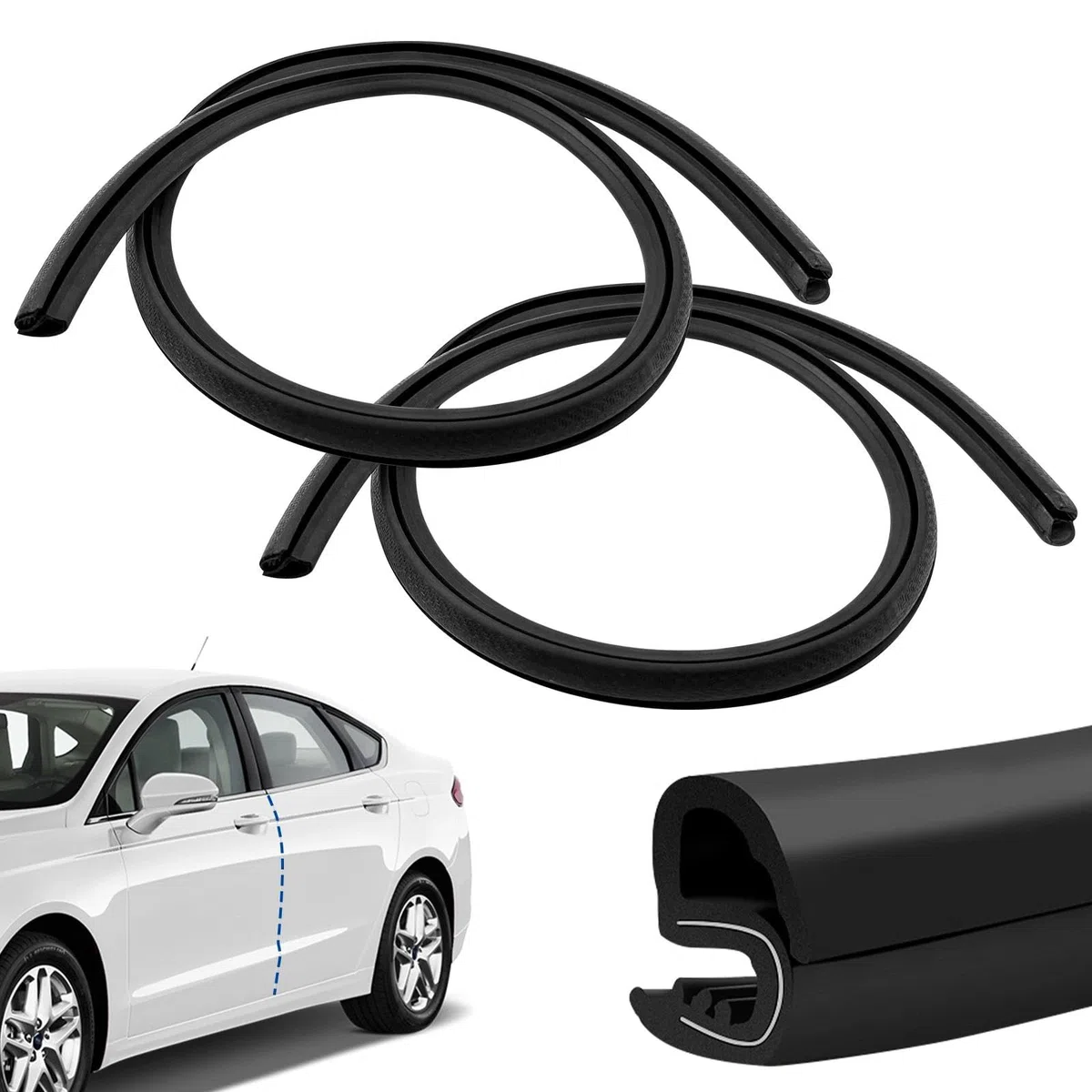 2m Protector de Puertas de Coche, Juntas Goma Puerta Coche, para Automóviles, para Protección del Borde de la Puerta, Caravanas, Camiones, Autocaravanas y SUV