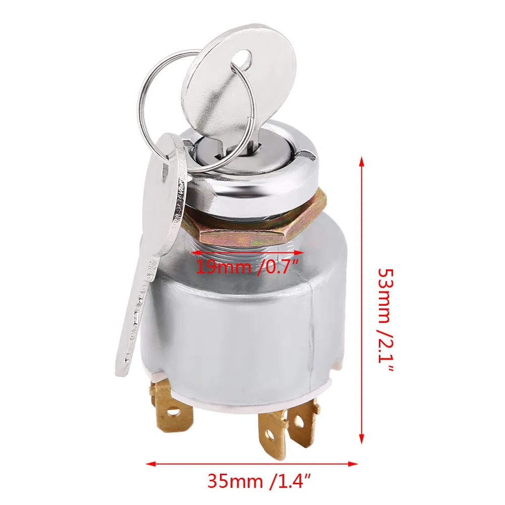 Interruptor de Arranque Universal 12V, Interruptor ON/OFF con 2 llaves