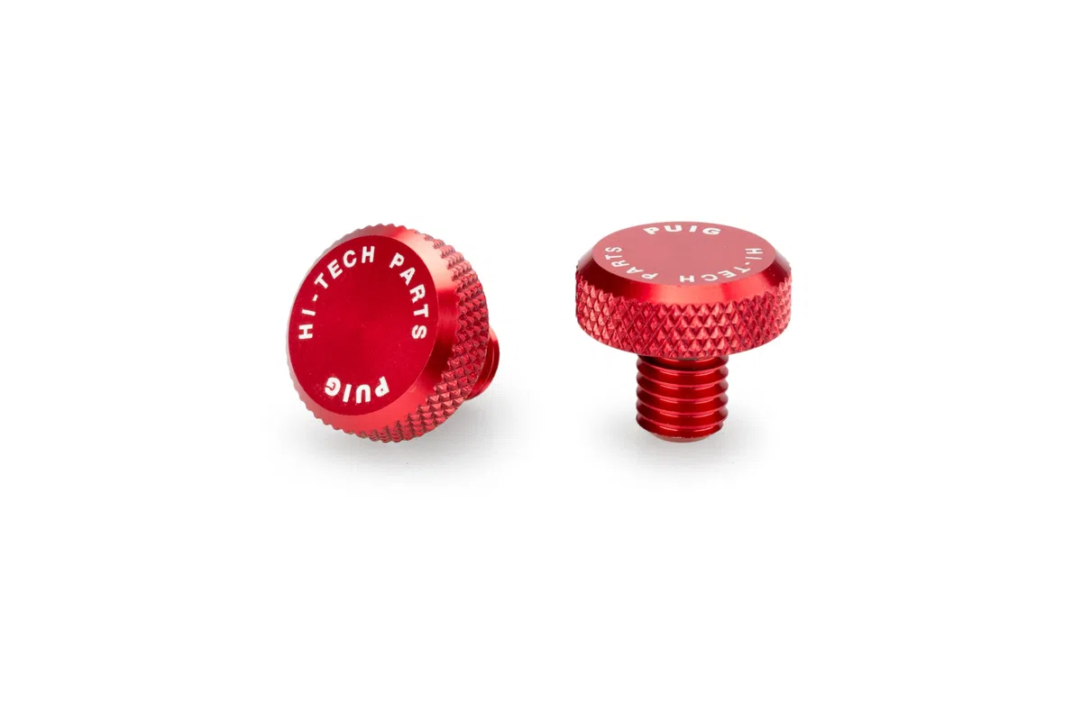 Puig 21803R Tapón Embellecedor Rosca Retrovisor acabado limpio en aluminio anodizado para cubrir roscas del manillar, Rojo