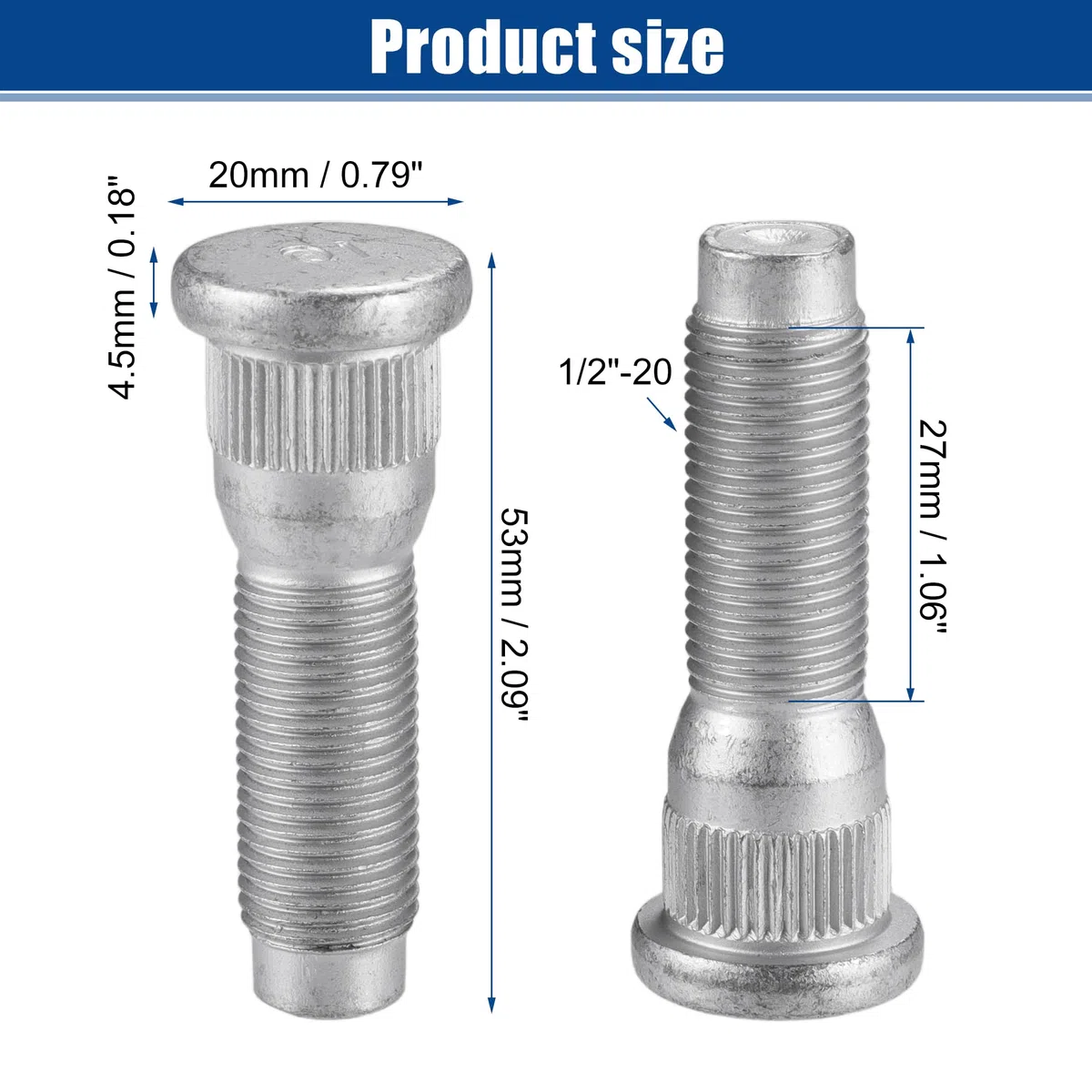 A ABSOPRO 1/2"-20 Perno De Rueda Apto Para Jeep Liberty No.6036388Aa - 5 Unidades