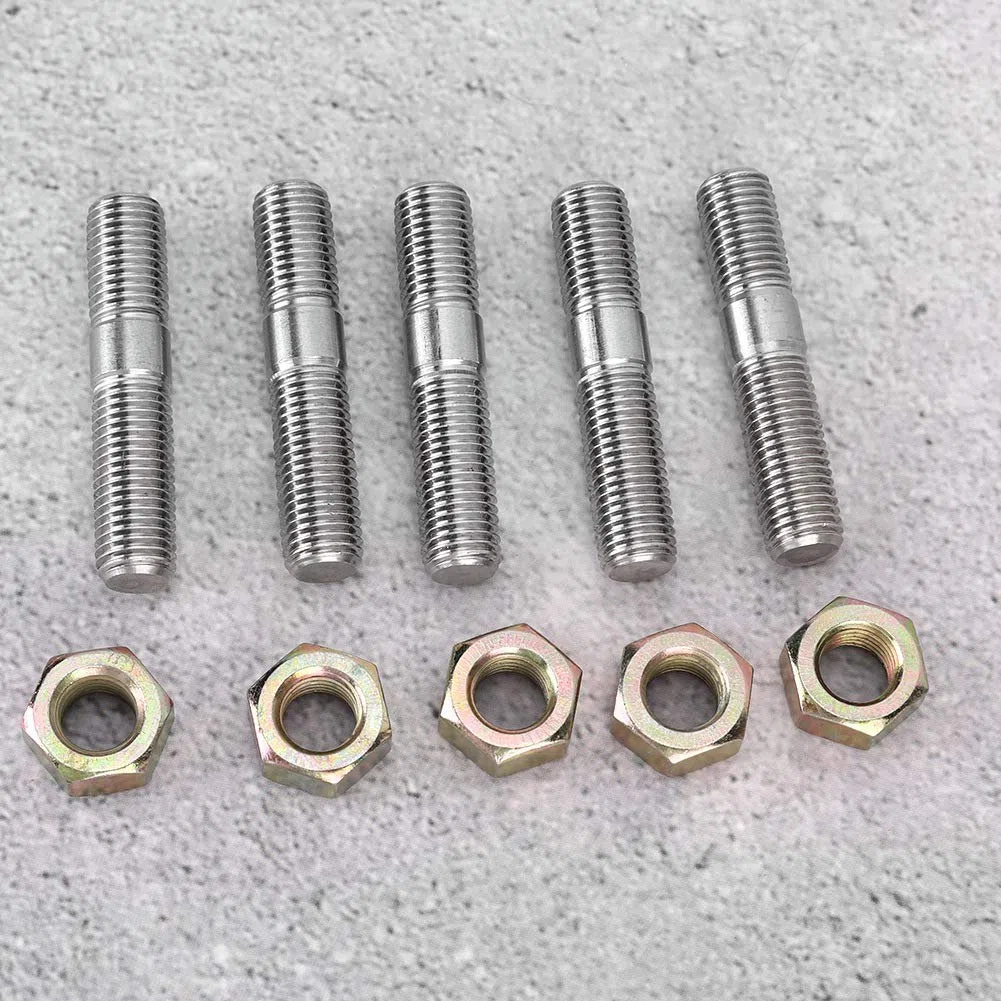 5 * tornillo-Kit de espárragos turbo de alta resistencia de rosca M10x1.25 Tuercas de brida adecuadas para turbinas y colectores a alta temperatura y alta presión, se adapta a DSM 1G, EVO1