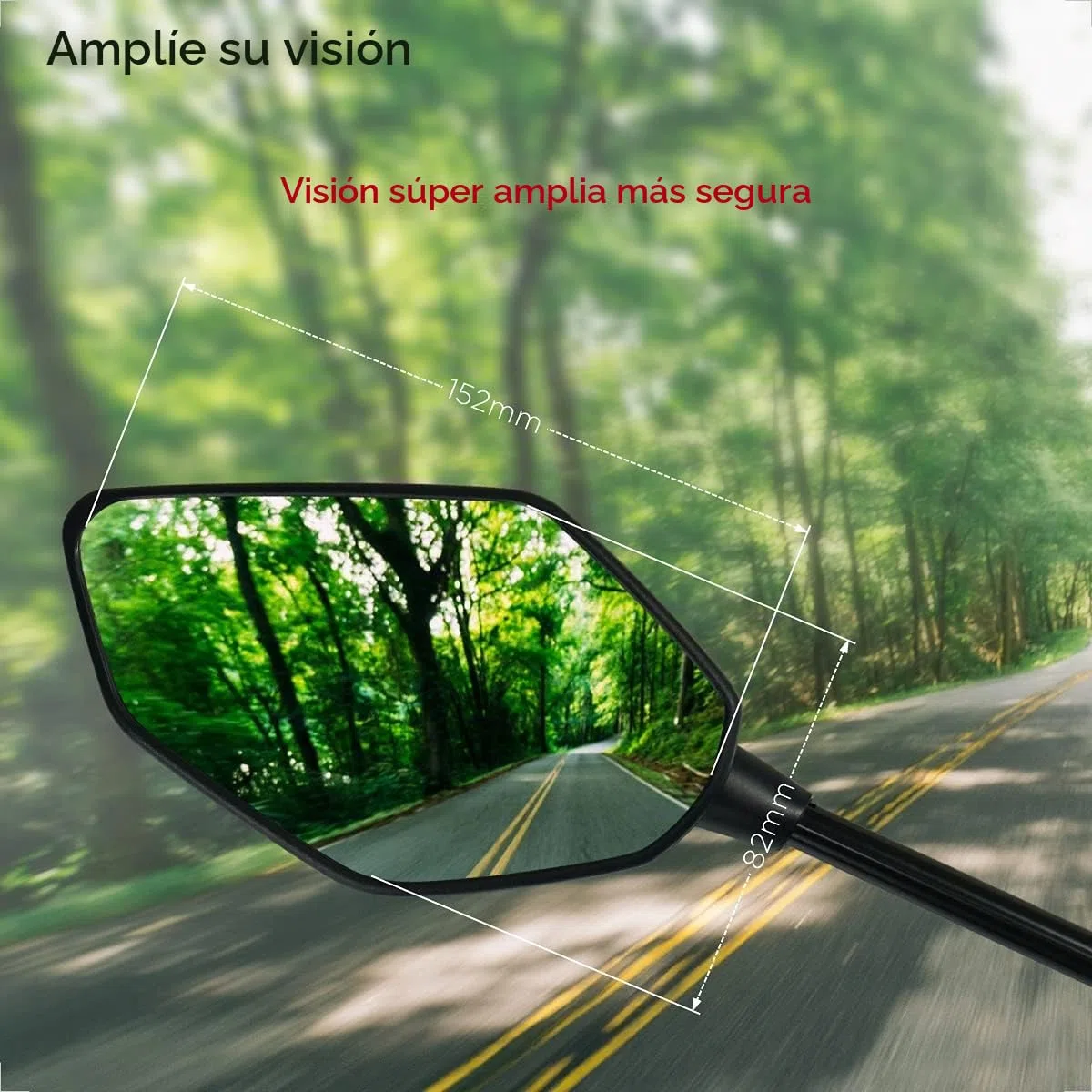 Evermotor - Espejo retrovisor universal para moto y scooter lateral homologado E, espejo retrovisor E4, 1 rosca M10 a la derecha + 1 rosca M10 a la izquierda, 2 roscas M8 a la derecha + 1 rosca M8 a