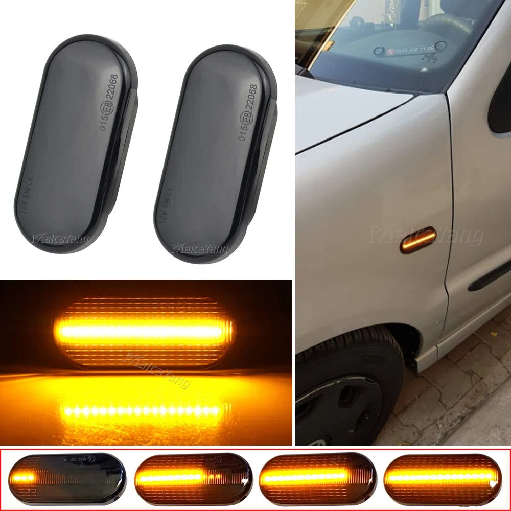 Luz intermitente lateral para Seat Ibiza Leon Córdoba Toledo para Bora Golf 3 4 Passat 3BG Polo Focus Fiesta C-Max, Negro