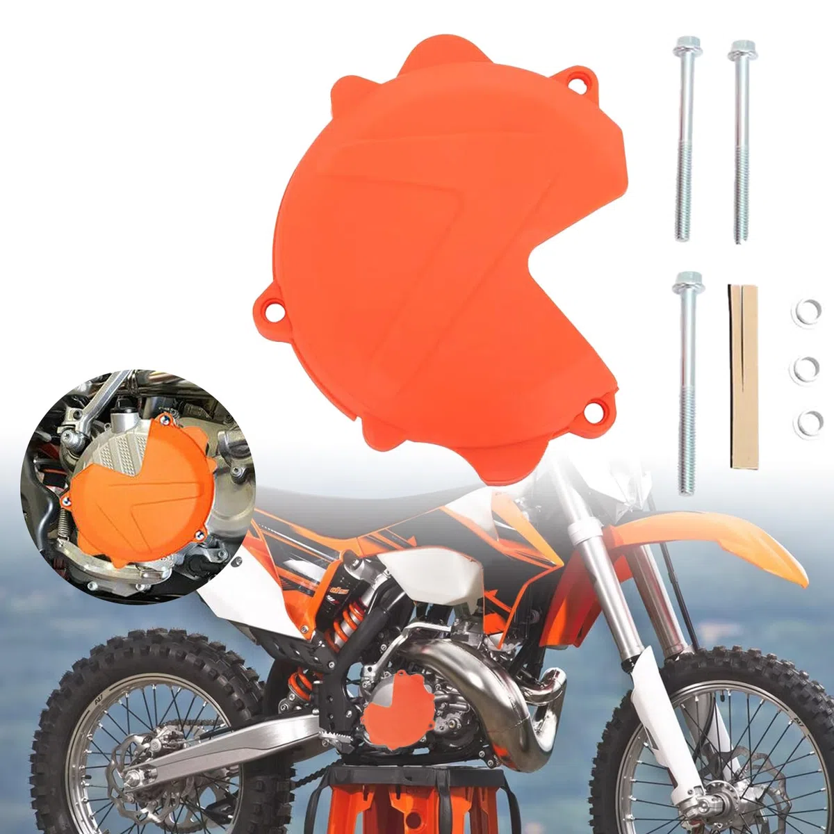 AnXin Protector de cubierta de embrague de plástico para motocicleta EXC/XCW/SX/XC 250/350 2013-2016 TE 250 300 2015-2016