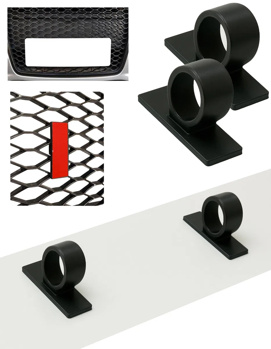 Soporte Matrícula para Parrillas RS/Portamatriculas Invisible Universal para RS RS3 8V 8P,RSQ3 8U,RS4 B5 B7 B8,RS5 B8 B9,RS6 C5 C6 C7,RS7 C7,TTRS 8J 8S,R8 Parrillas hasta Año 2020 2 Uds (24-30 mm)