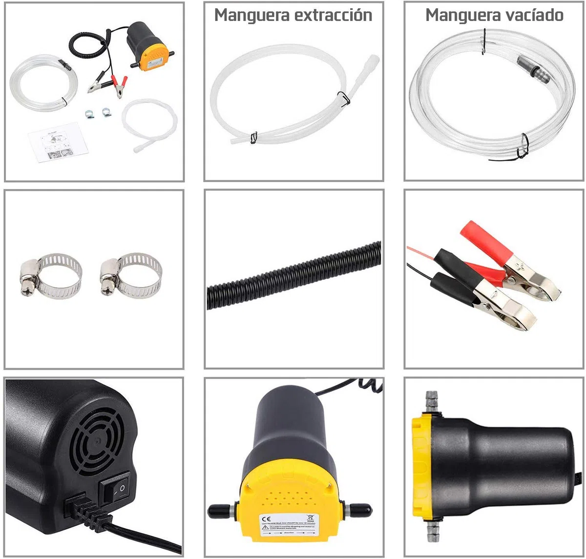 JOMAFA Bomba Extractora de Aceite DC 12V 80W Bomba de transferencia de combustible (no gasolina) y Aceite para Auto, Moto, Quad, furgon