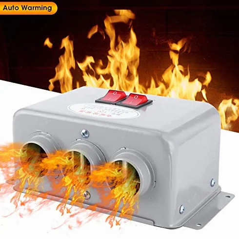 Calentador de Coche de 12 V Calentador de Coche Compacto 3 Orificios 600w 800w Calentador de Calentamiento Rápido de Invierno Eliminación de Escarcha Desempañador de Bajo Nivel