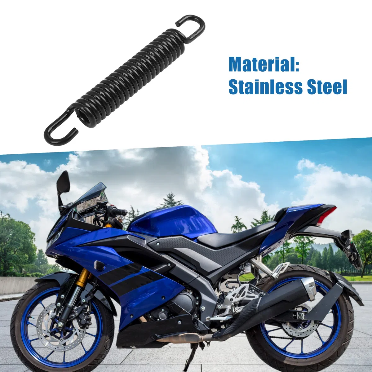 A ABSOPRO Muelle Para Caballete para Moto Principal Soporte Patada Soporte Retorno Resorte para CBT Negro