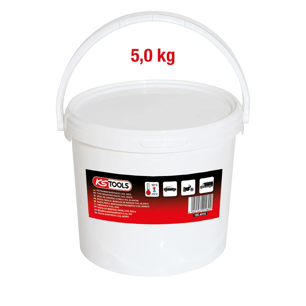 KS Tools 100.4010 - Pasta para el montaje de ruedas, color blanco (cubo de 5 kg)