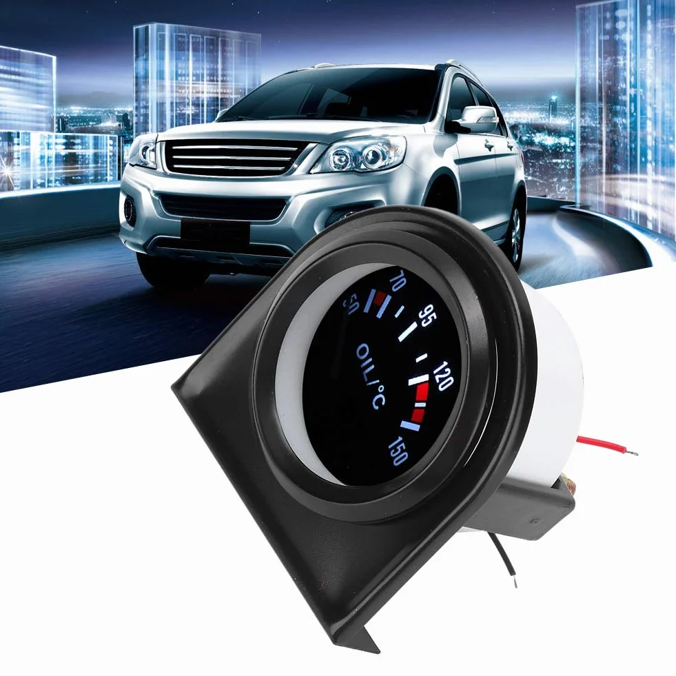 12V Indicador de Aceite del Coche de luz LED, 2'' 52mm Auto Aceite Presión Puntero Medidor de Calibre, Aceite Presión Indicador