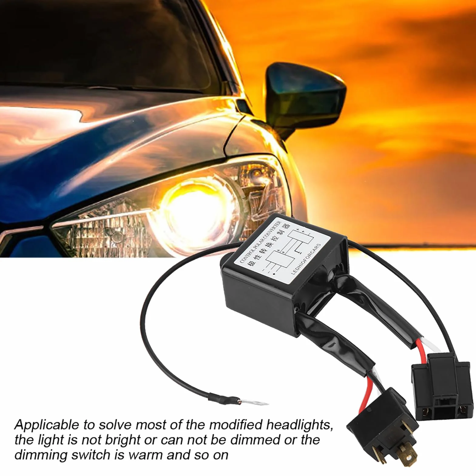 Convertidor Negativo LED de 2PCS, Adaptador de Arnés de Interruptor Polar Negativo Invertido para H4