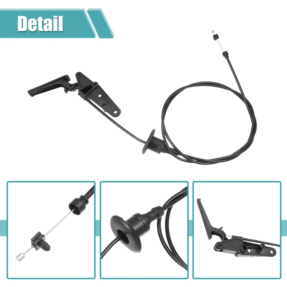 Motoforti Cable De Liberación Del Capó Para Citroen Berlingo 08-20 1 Pc | 1 Pieza, Negro, Plástico, Metal, Caucho, Longitud 179cm, Número OE 7937Q8, Para Peugeot Partner Tepee 2008-2020