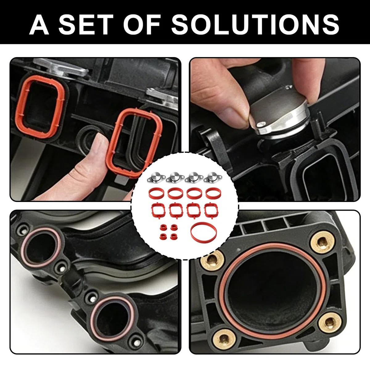 4 x 22mm Kit de supresión colector admisión, compatibile con M47 M47N M47TU M47TUD20 11612245439 para E46 E83 E60 E87 E83 E90 E91, juntas admision