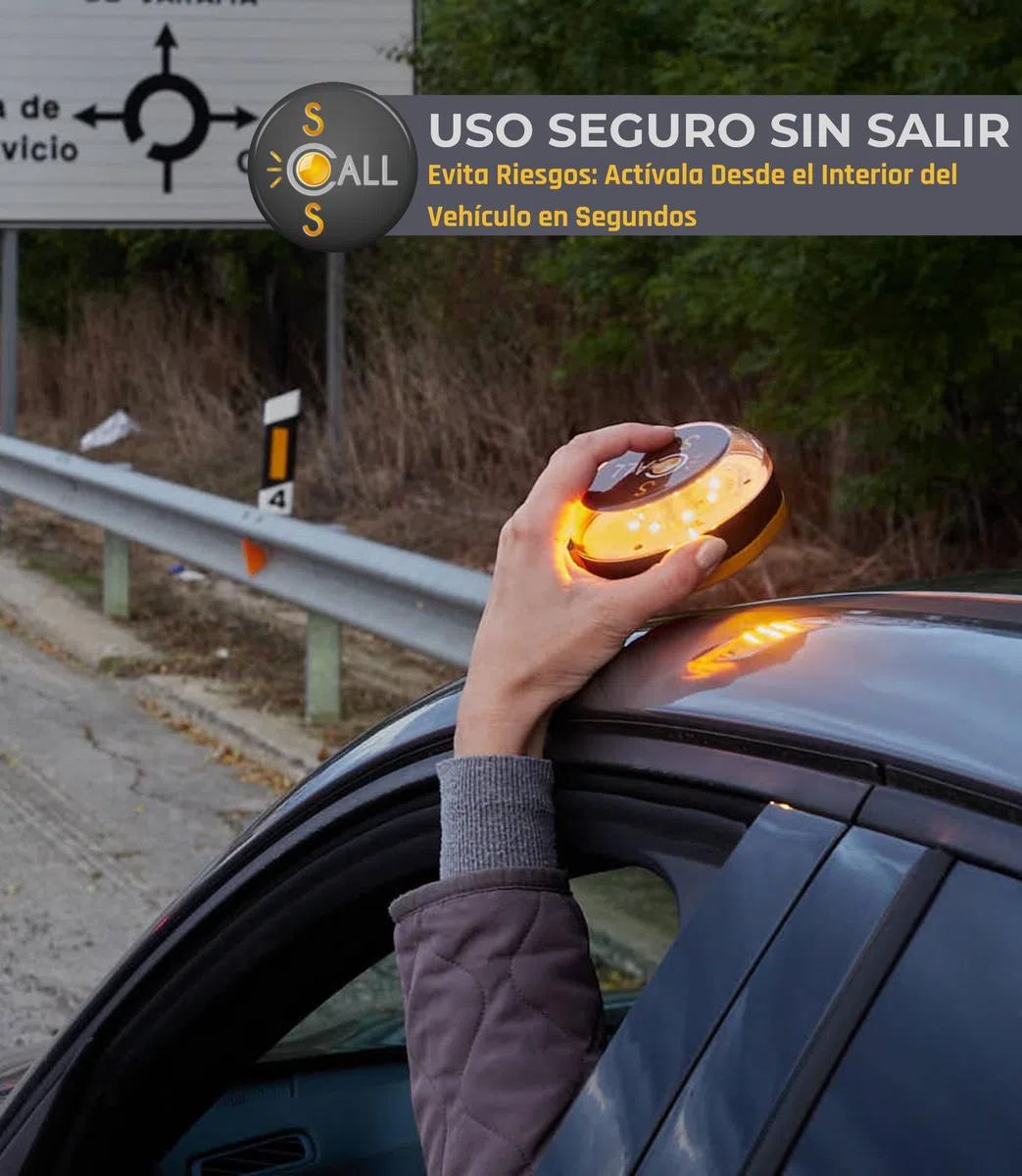 Luz Emergencia V16 Conectada DGT 3.0 Baliza Coche Homologada 2026 Geolocalización Tiempo Real 1 Km Visibilidad Alta Potencia LED Seguridad Carretera Sin Suscripción Datos Incluidos hasta 2040