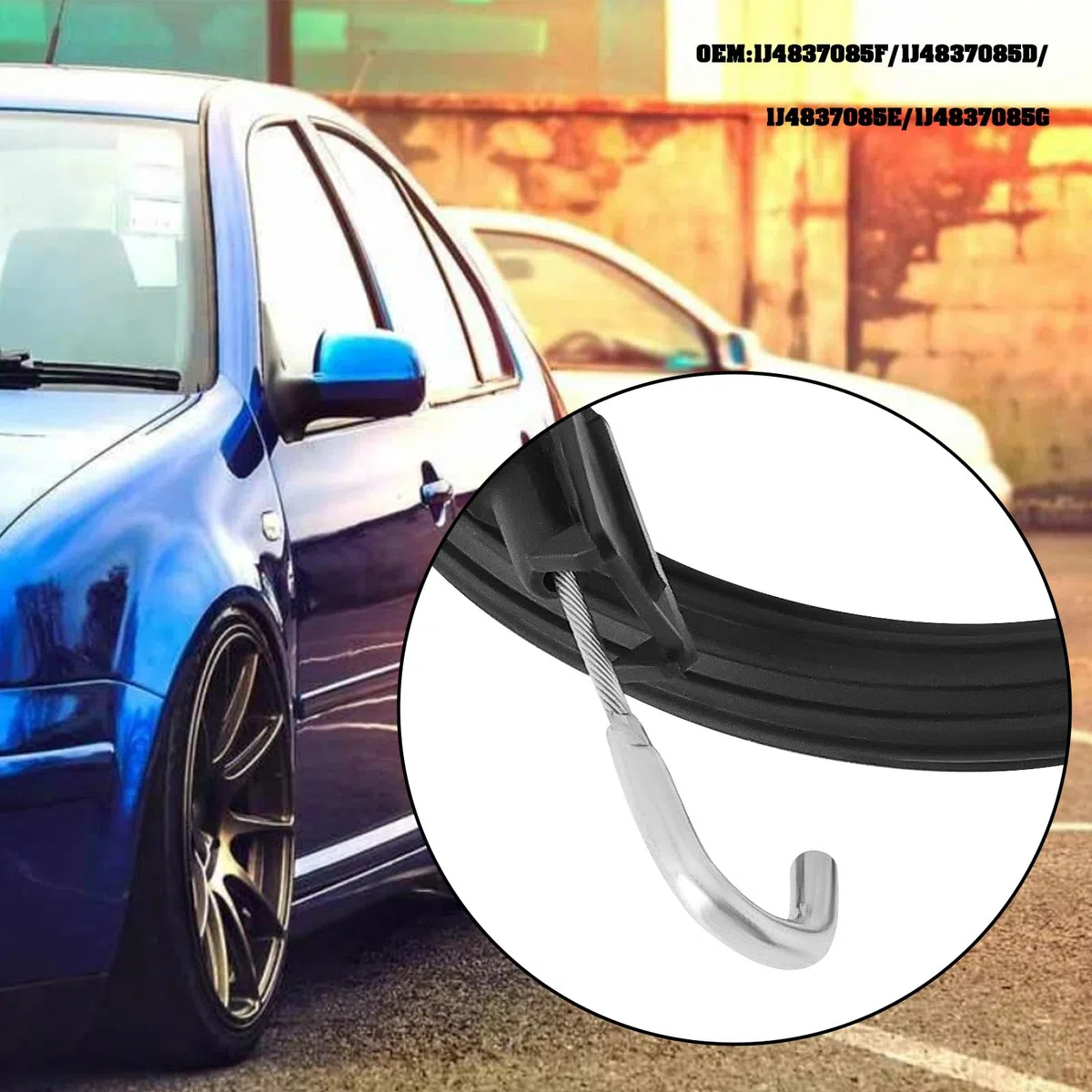 2 Piezas de Repuesto para Cerradura Delantera de Puerta de Coche Cable Bowden 1J4837085F 1J4837085D 1J4837085E 1J4837085G Compatible con VW Golf Mk4 Compatible con Bora (1997-2006)