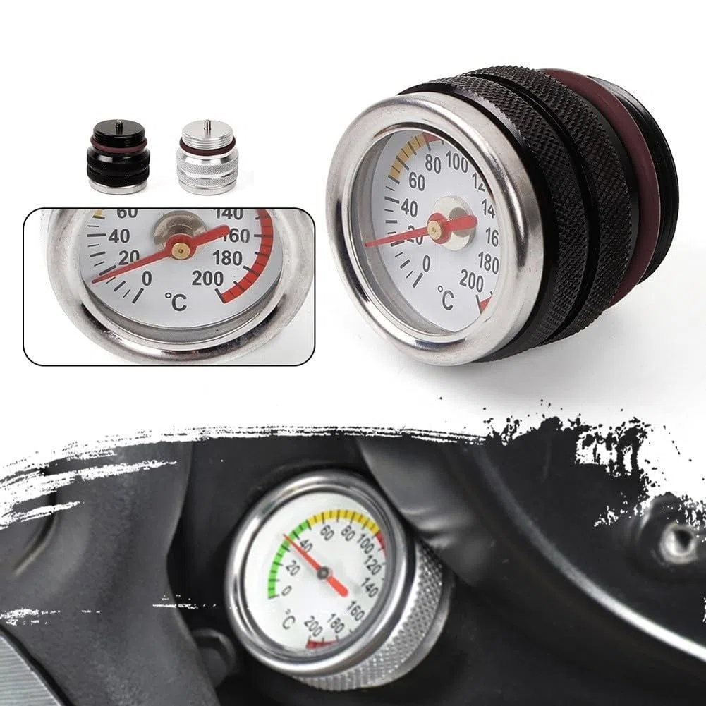 Medidor de temperatura del aceite para motocicletas con tamaños de rosca estándar M30x1 5 y M20 1 5, aleación de aluminio para un seguimiento fiable de la temperatura del motor (negro M20 x 1.5)