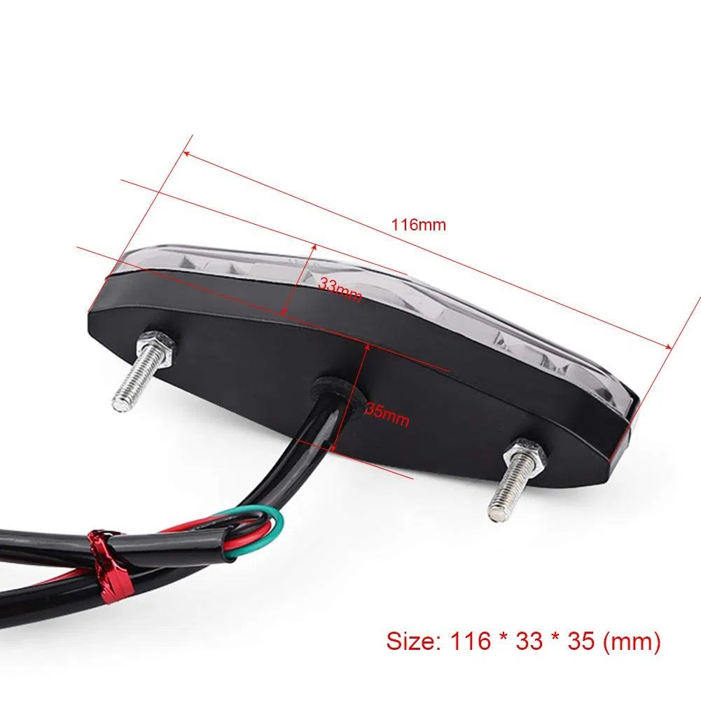 Luces traseras de freno Hlyjoon Luces de freno de la motocicleta Luz de marcha trasera Luz trasera Luz de freno de la motocicleta Luz de freno Luz LED para ATV Dirt Bike 12V 15 LED(rojo)