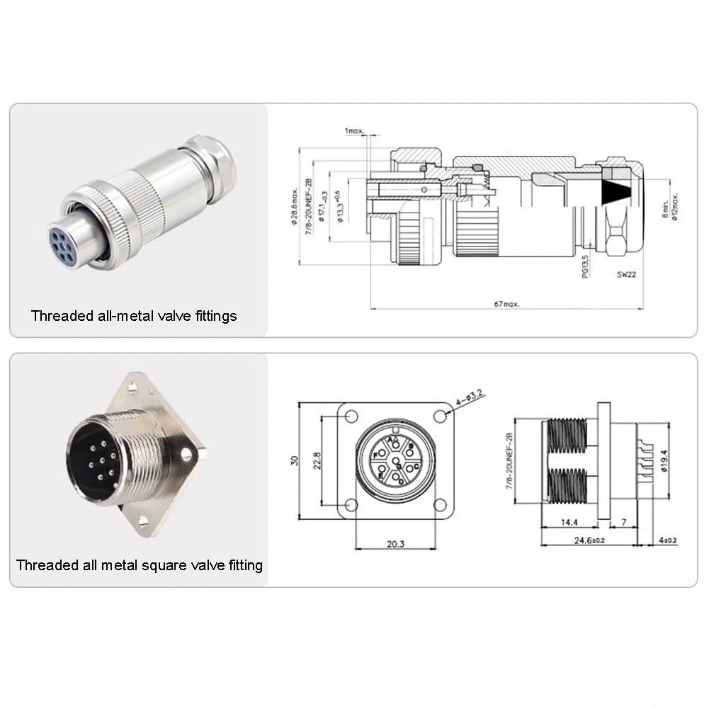 Conector de válvula proporcional de freno, conectores de herramienta de purga de válvula con IP67 clasificado 4 6 7 opciones de pin para REXROTH para MOOG para PARKER (7pin)