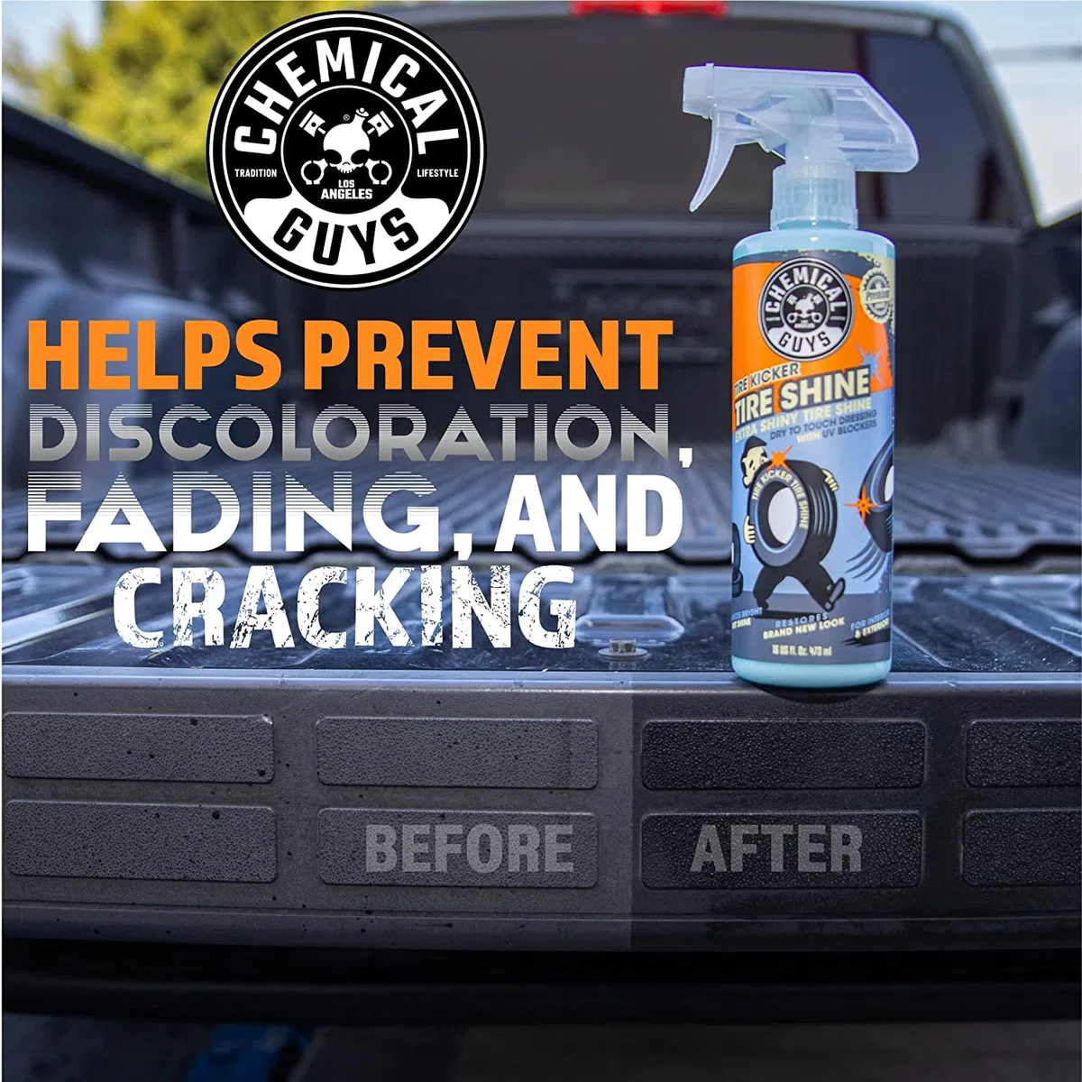 Chemical Guys Abrillantador de Neumáticos Tire Kicker Extra Shiny Tire Shine 473 ml. Restaura y Mejora el Aspecto de los componentes de Goma, Vinilo y plástico.